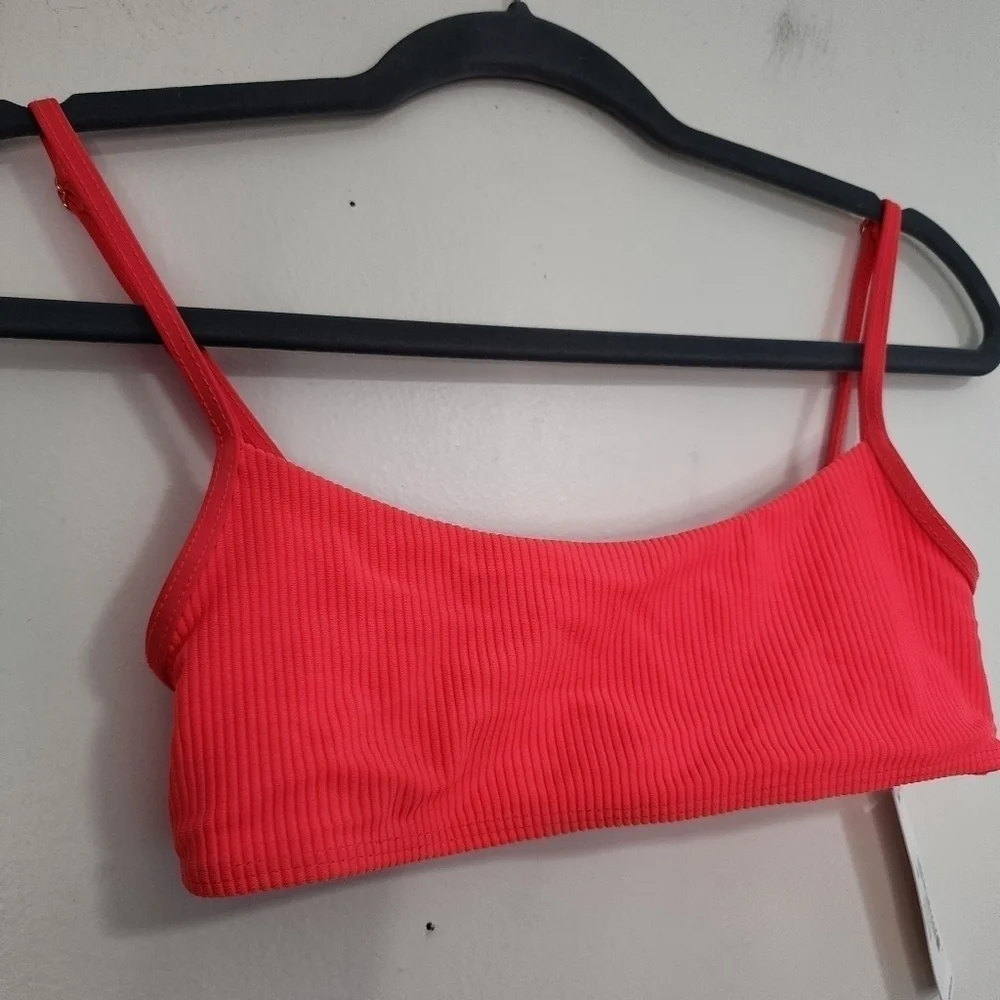 Frankies Bikinis Neon Solid boots Bandeau Top Swim Beach Pool Barbie Surf